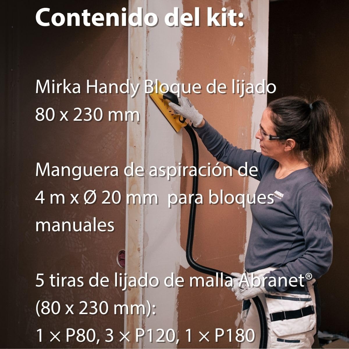 Mirka Bloque de lijado Handy Starter-Kit con abrasivo 80x230mm