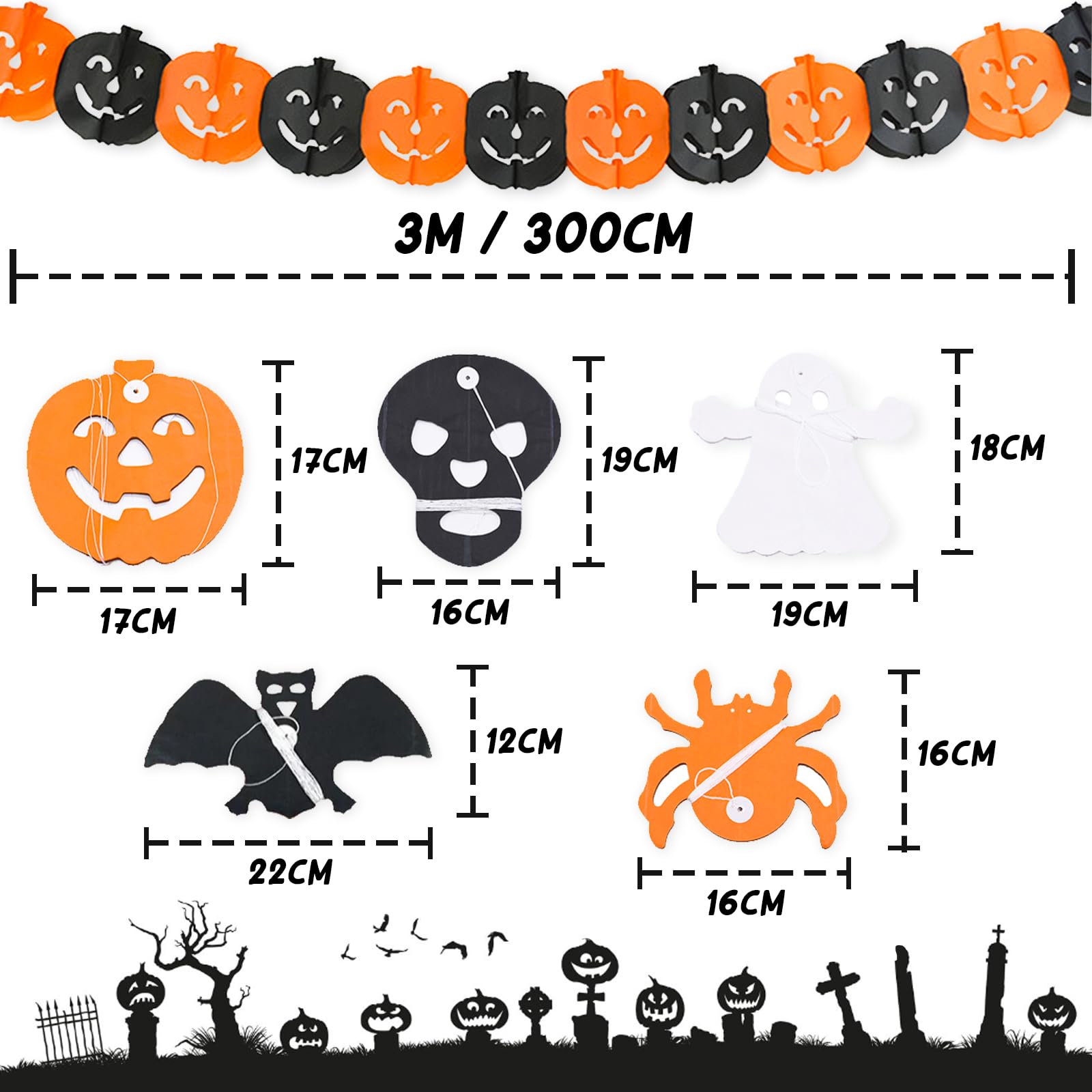 Ghirlanda di Halloween a forma di mummia, con nastro in rete, decorazione adatta ai bambini. - Italia
