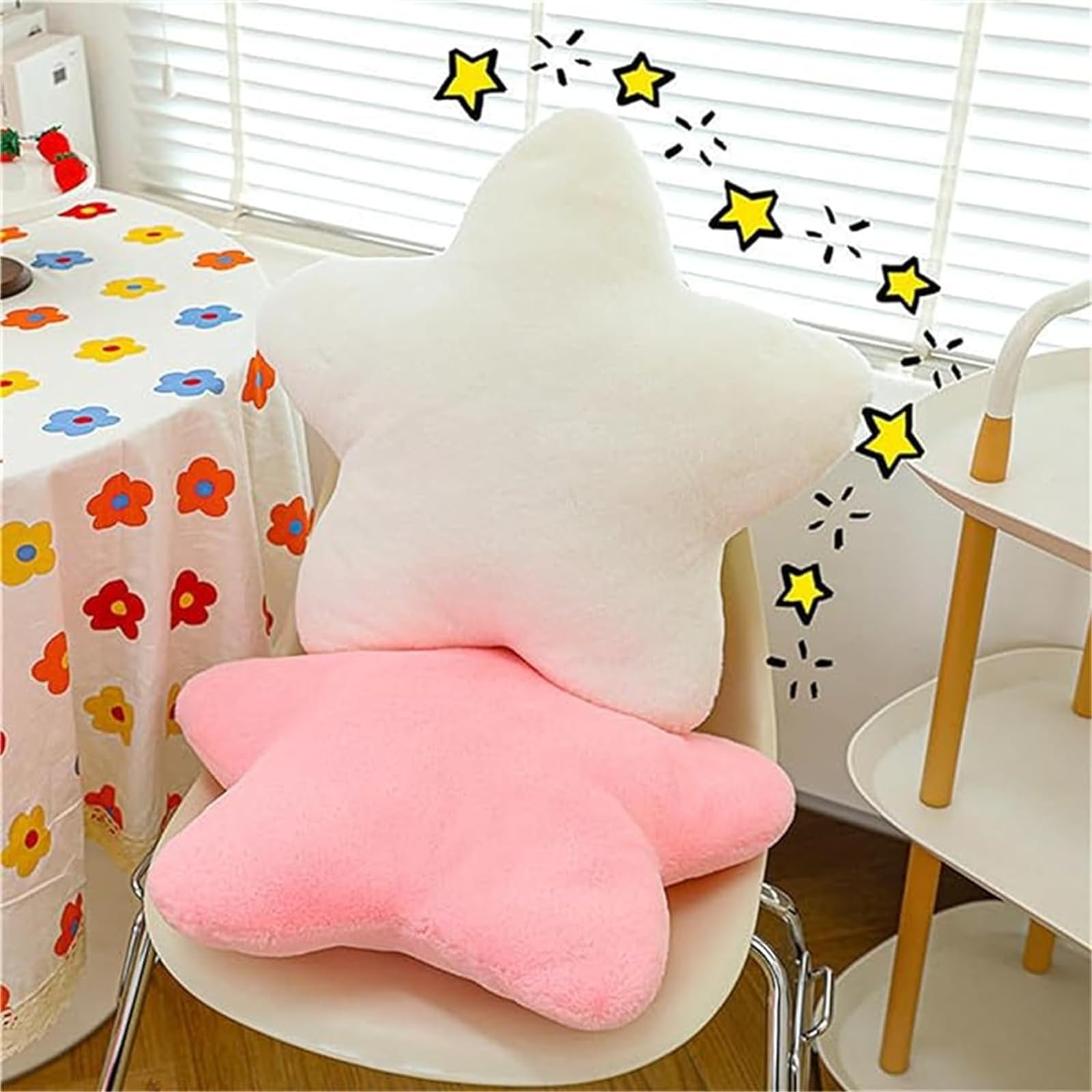 Herfair Coussin décoratif en forme d'étoile pour enfant - Doux et moelleux - En peluche - Pour chambre d'enfant et chambre à coucher - Rose clair - 30 cm