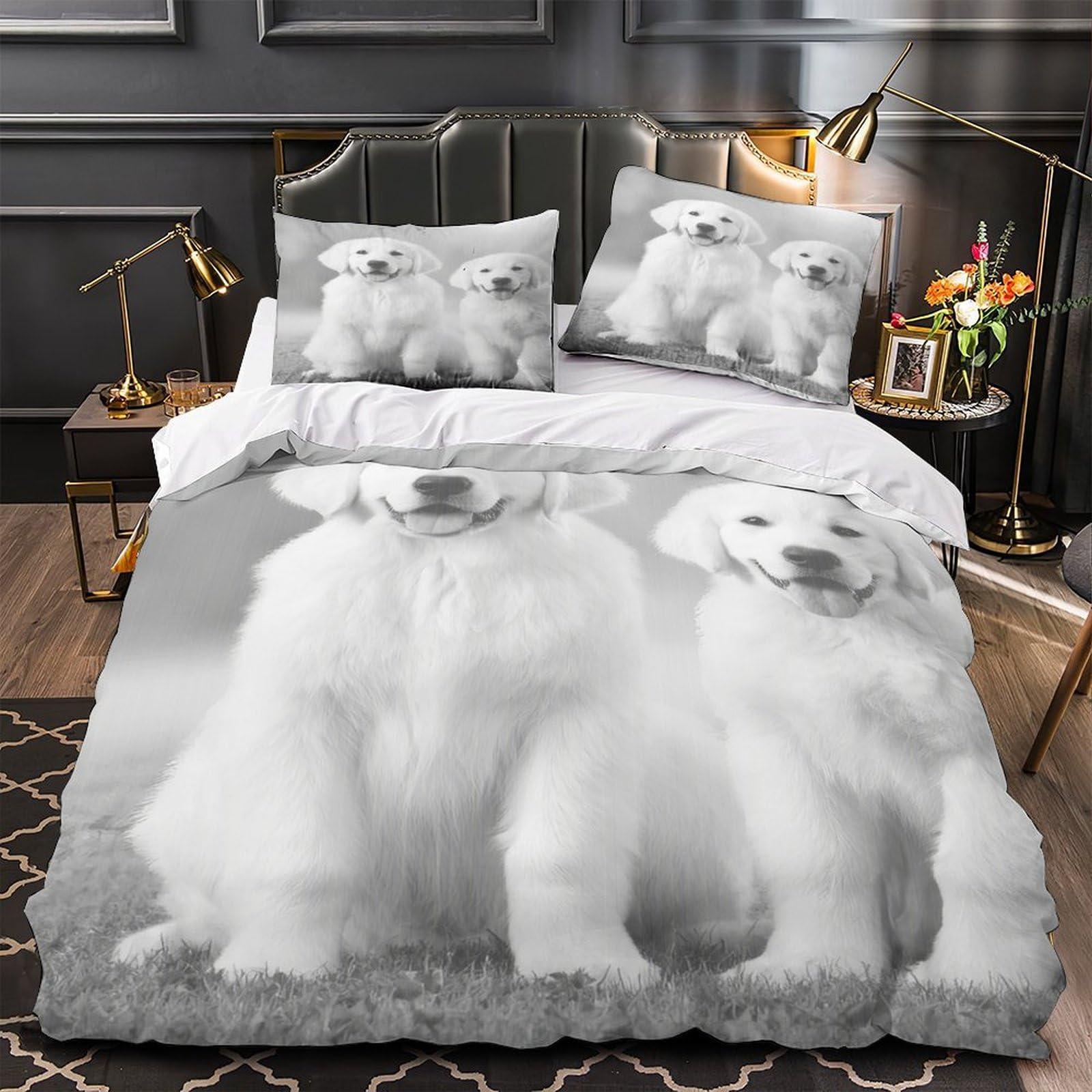 Housse de couette carlin hypoallergénique 200x200 pour peaux sensibles