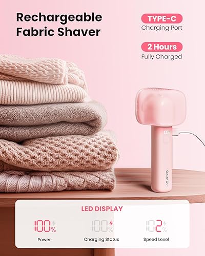 Miniatura 3 de GAIATOP Afeitadora de tela, removedor de pelusa recargable con pantalla LED y cuchillas de 6 hojas, afeitadora eléctrica de 3 velocidades para