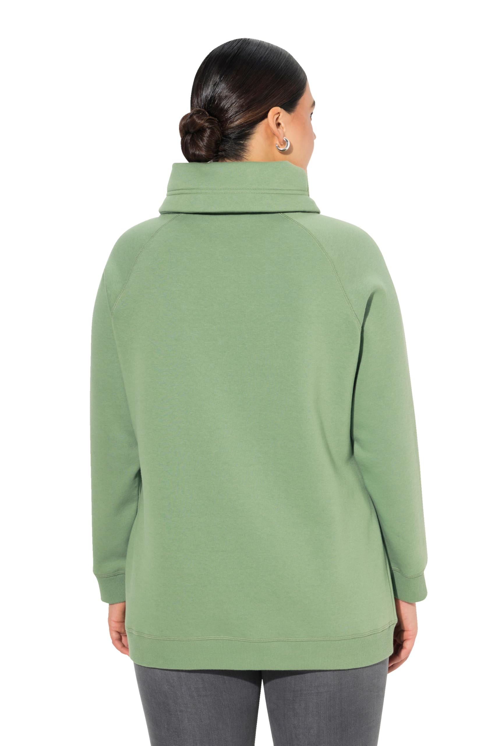 Ulla Popken Bluza sportowa Kobiety Sweatshirt, Weiter Stehkragen, Taschen, Raglan-langarm