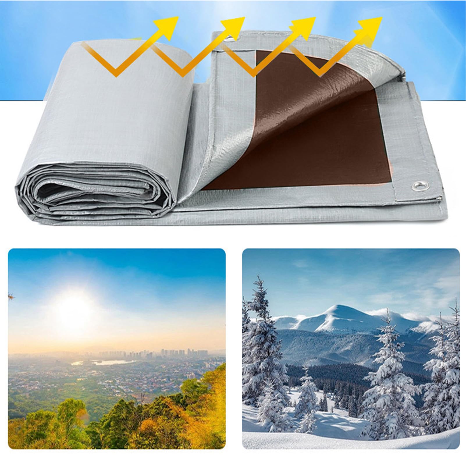 DUCCM Telone Di Copertura Impermeabile Teloni, Bordato Rinforzato Antistrappo Teloni Impermeabili Occhiellati Trasparenti 0.13mm Antipioggia Copertura Leggeri 120g/m² Per Tende Da Balcone Coperture Es - Foto 5