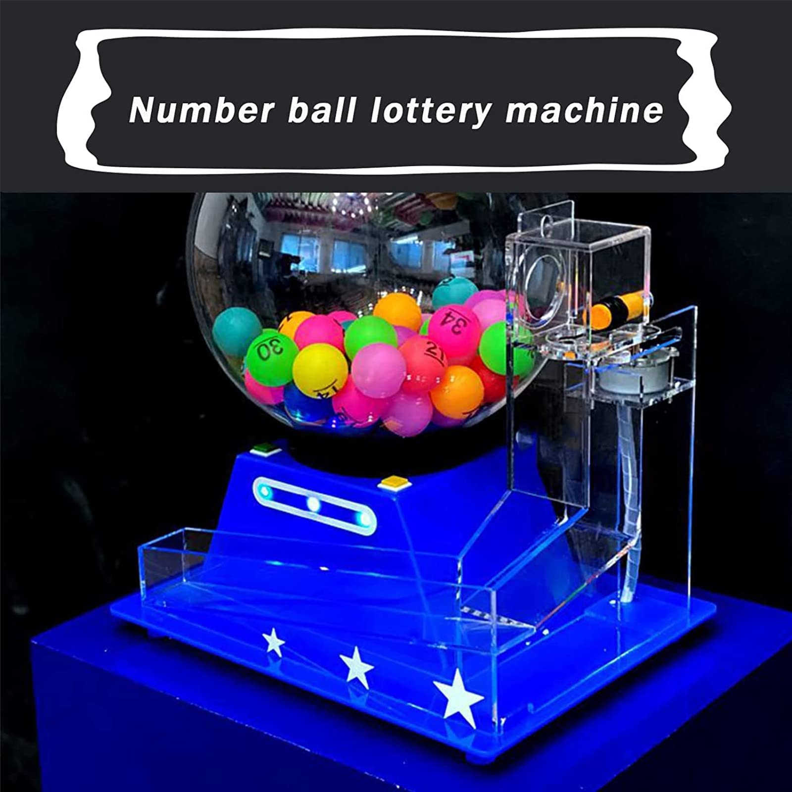 Elektryczna maszyna loteryjna, zestaw do gry w bingo z kołem ruletki, w tym akrylowa klatka do bingo, 80-częściowa piłka, selektor liczby piłek, do obiektów rozrywkowych, centrów handlowych, superma
