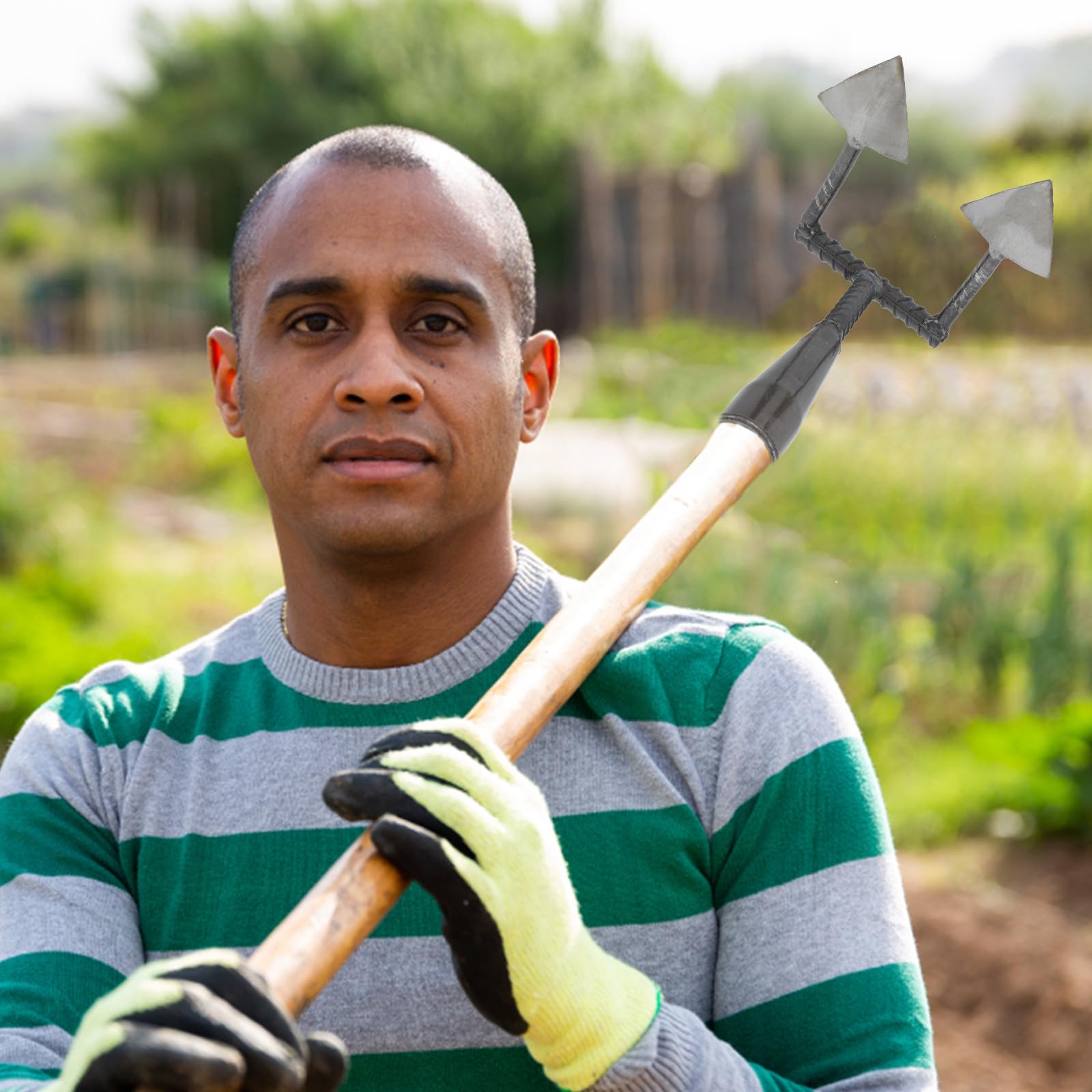 Sarchiatore Triangolare da Giardino in Acciaio al Carbonio Argento | Sarchiatore per Erbacce da Giardino, Leggero e Comodo, per Giardinaggio e Lavori di Scavo nel Terreno
