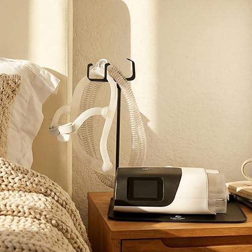 Miniatura 7 de Esterilla con Gancho para Máscara y Tubo para CPAP - Suministros para CPAP para Organización al Lado de la Cama con Funda Limpia para Máscara y