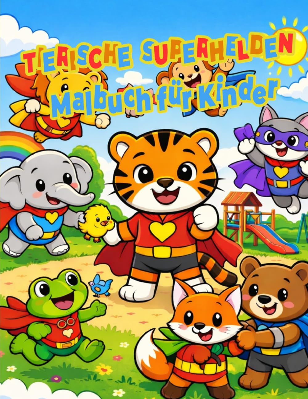 Tierische Superhelden – Malbuch für Kinder: Malbuch für Kinder von 3 bis 6