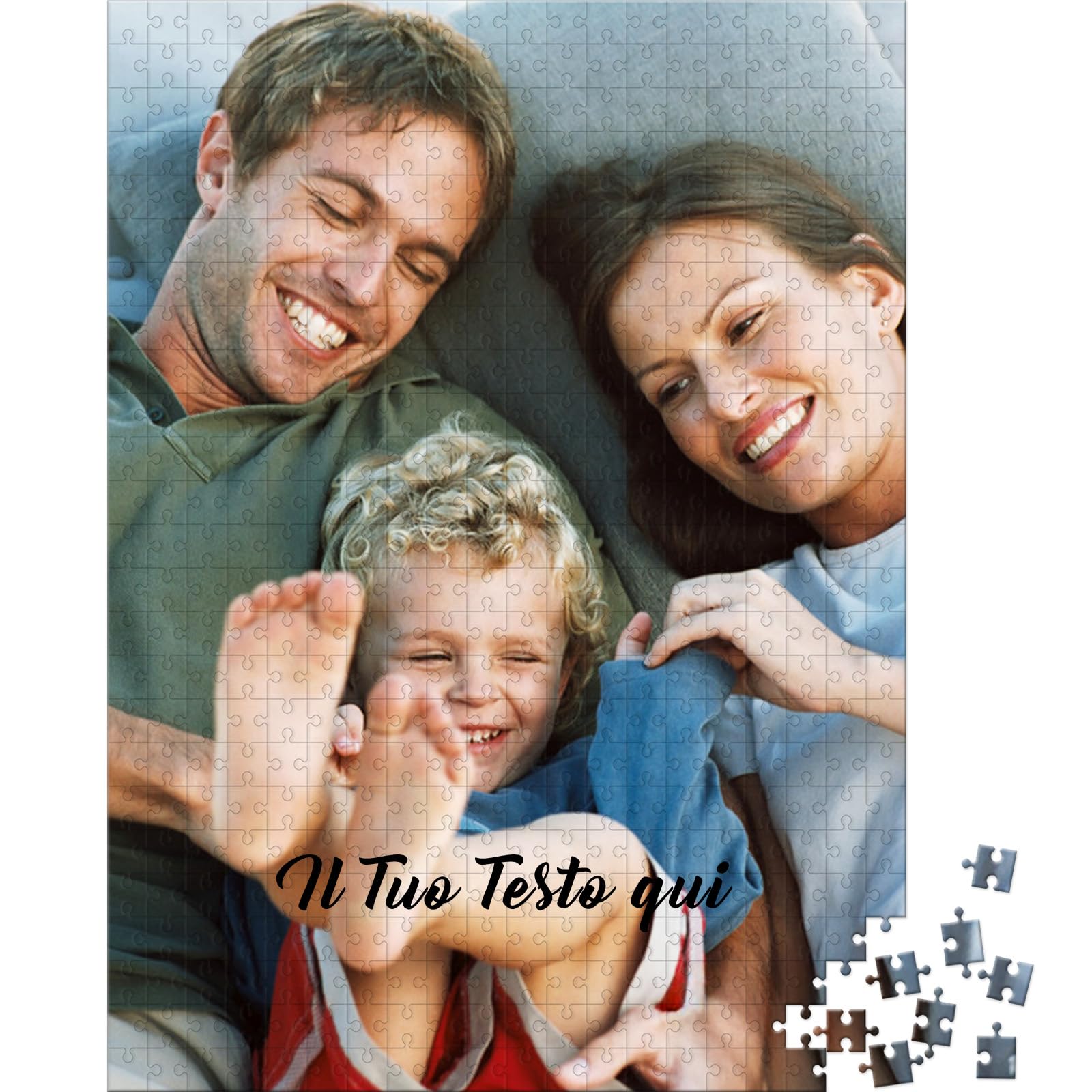 Puzzle Personalizzato Con Foto - Puzzle di Legno Personalizzati da 120/200/300/500/1000/1500 Pezzi, Puzzle Con Testo Foto Personalizzata, Puzzle Divertenti per Gioco Adulto/Familiare