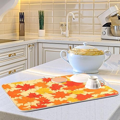 Miniatura 9 de Tapete de secado de platos con diseño de búho para encimera de cocina, almohadilla de secado de microfibra absorbente, grande de 18 x 24 pulgadas,