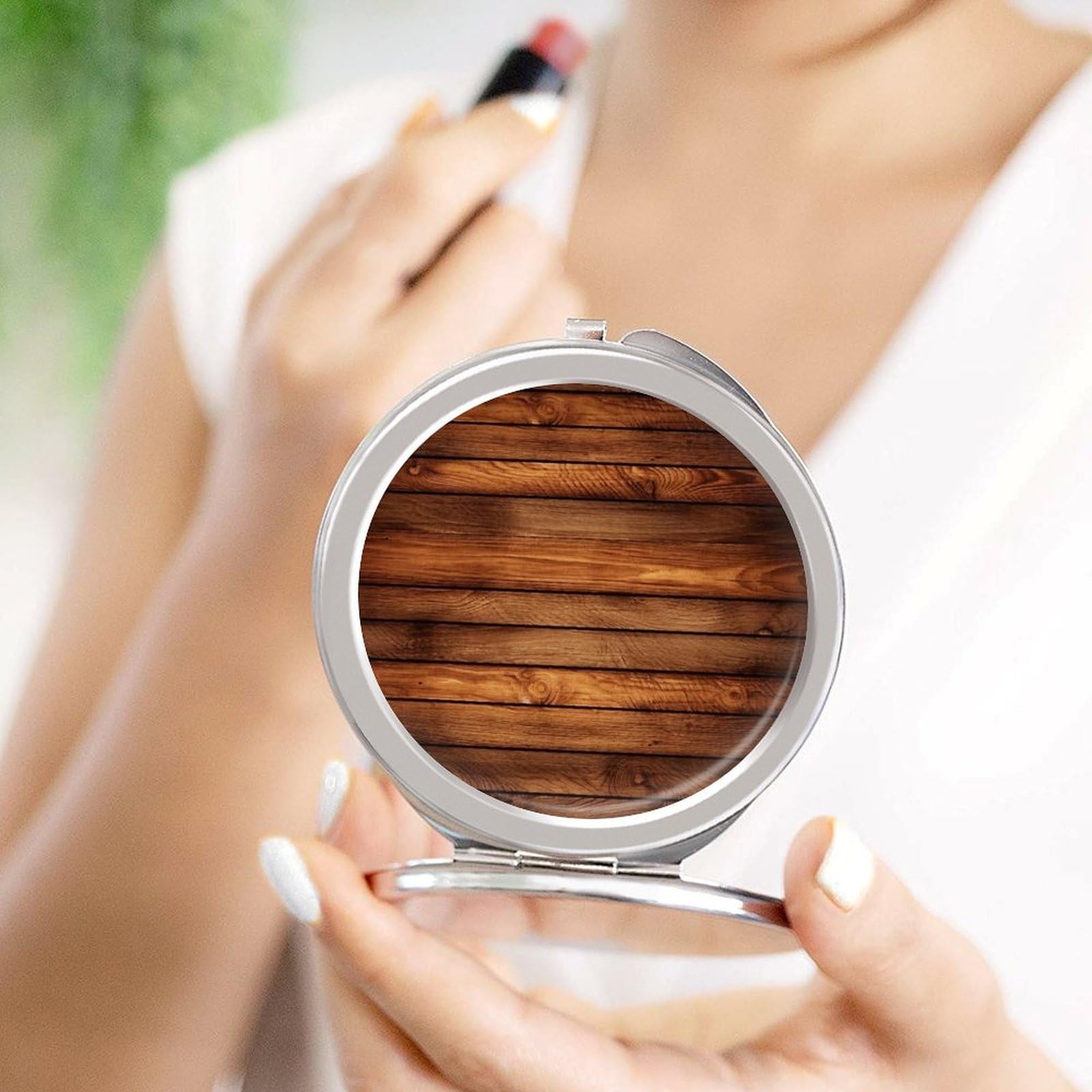 鏡 MINI FACE WOODEN MIRROR 2014 Front Surface Mirror - Oak - Premier Ophthalmic Services