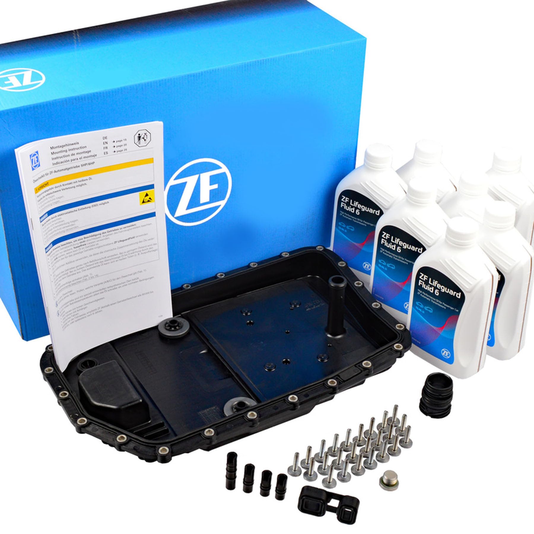 ZF 1071.298.033 Set di filtri idraulici per BMW con ATF LifeguardFluid 6 + guarnizioni (Set, 6 pezzi)