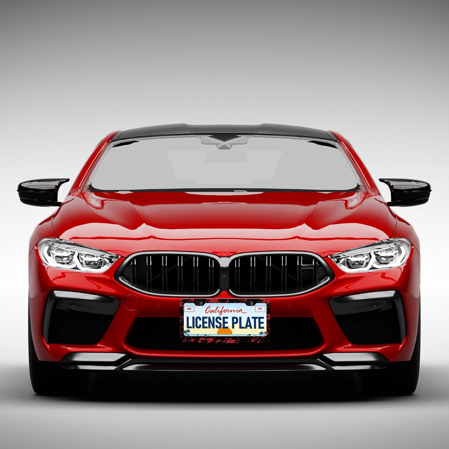 Red Black License Plate Frame - 2PCS Personalized Red Black Aluminium Metal License Plate Holder, Rust-Proof Waterproof Car Decorative Tag Frames image 5
