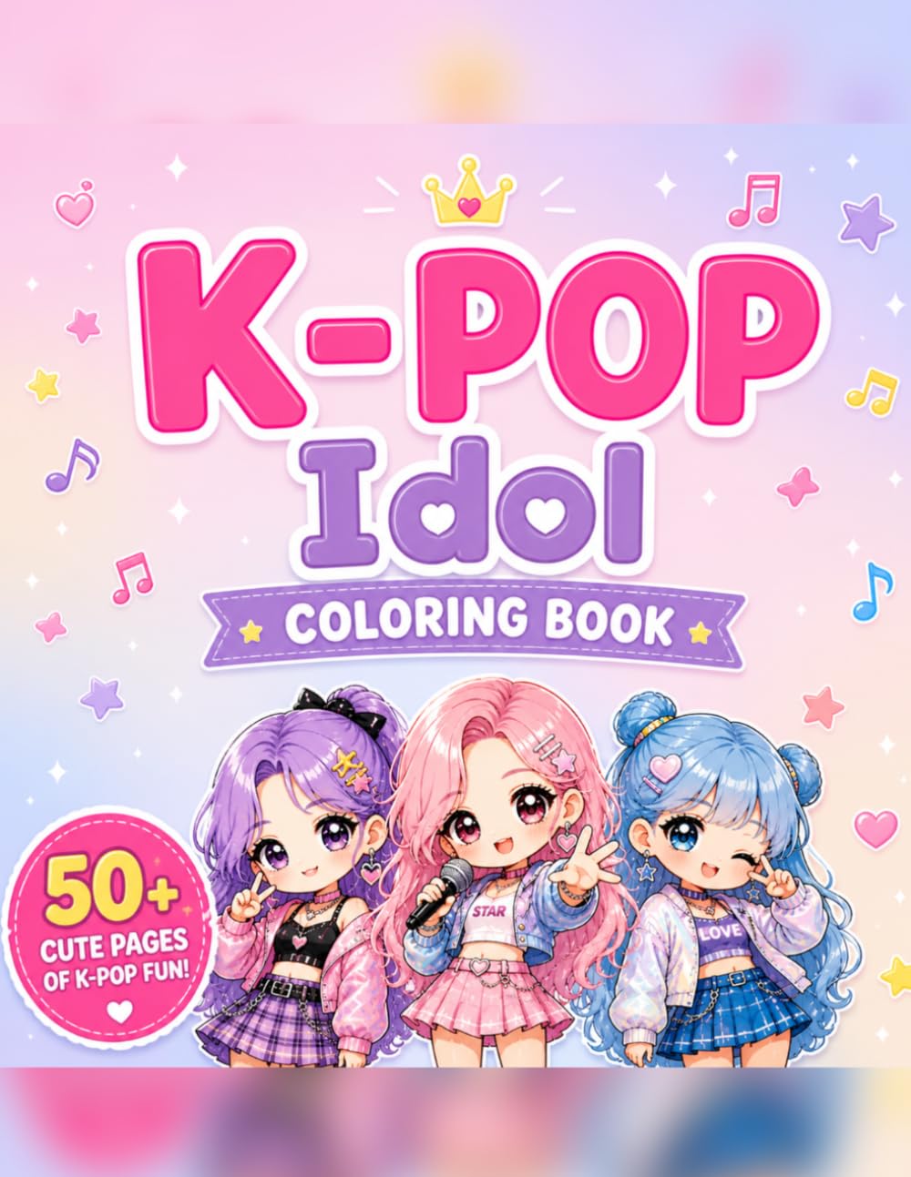 K-POP IDOL FANTASY COLORING BOOK: Cute Korean Pop Stars | 50+ Fun Coloring Pages for Teens & Kids | Perfect Gift for K Pop Fans | POP IDOLS | Fashion ... | Cute idols characters | CHIBI – KAWAII