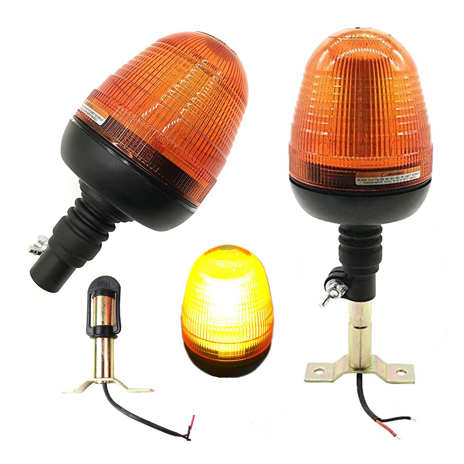 Luces Estroboscópicas De 30W 60LED, Luz De Baliza De Advertencia Ámbar Lámpara Intermitente De Camiones con 3 Modos De Parpadeo, Instalación Fija con Imán (Paquete De 2)