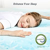 Vista 3 de Sweetcrispy - Cubrecolchón de espuma viscoelástica de 2 pulgadas, con infusión de gel refrescante para cama tamaño individual, sofá cama, RV