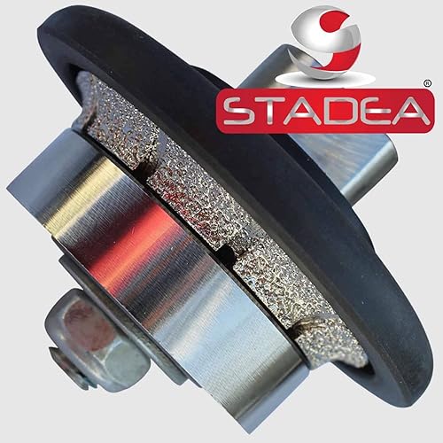 Miniatura 2 de Rueda de perfil de granito de punta de diamante de piedra de 316 pulgadas, para perfilador de mano Mármol Demi Half Bullnose Radius B5 Bordes