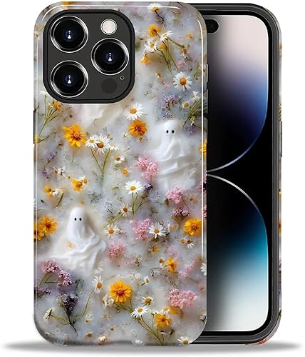 Miniatura 56 de Funda para iPhone 11, carcasa dura a prueba de golpes + silicona suave 2 en 1 híbrida, parachoques a prueba de caídas - Vidrio manchado con flores