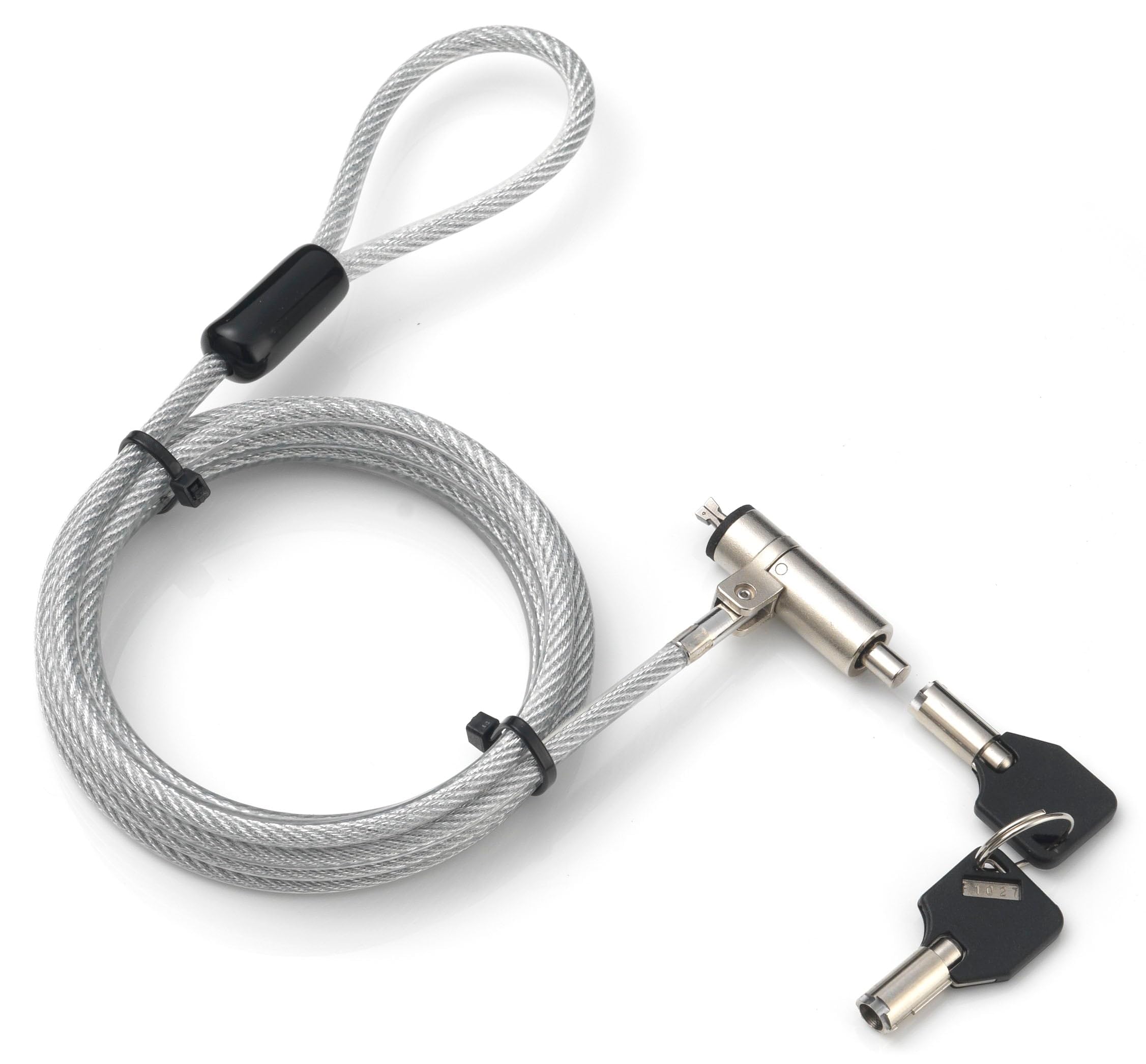 Techly 108262 Lucchetto con Sistema di Sicurezza Wedge-Lock per Notebook Cavo 1,8m Silver