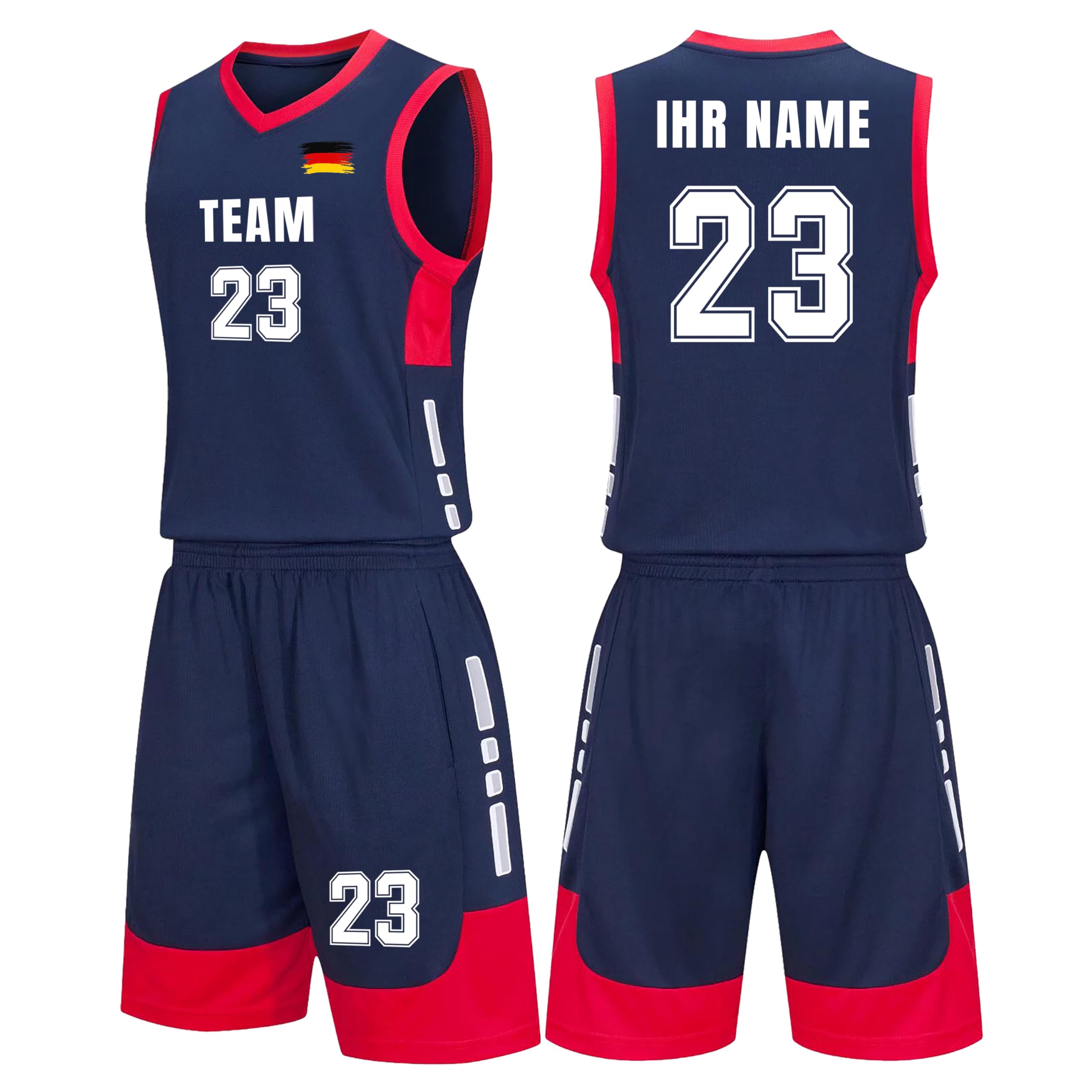 Generisch Basketball Trikot Herren Kinder, Personalisiert Basketball Jersey mit Eigenem Namen Nummer Logo