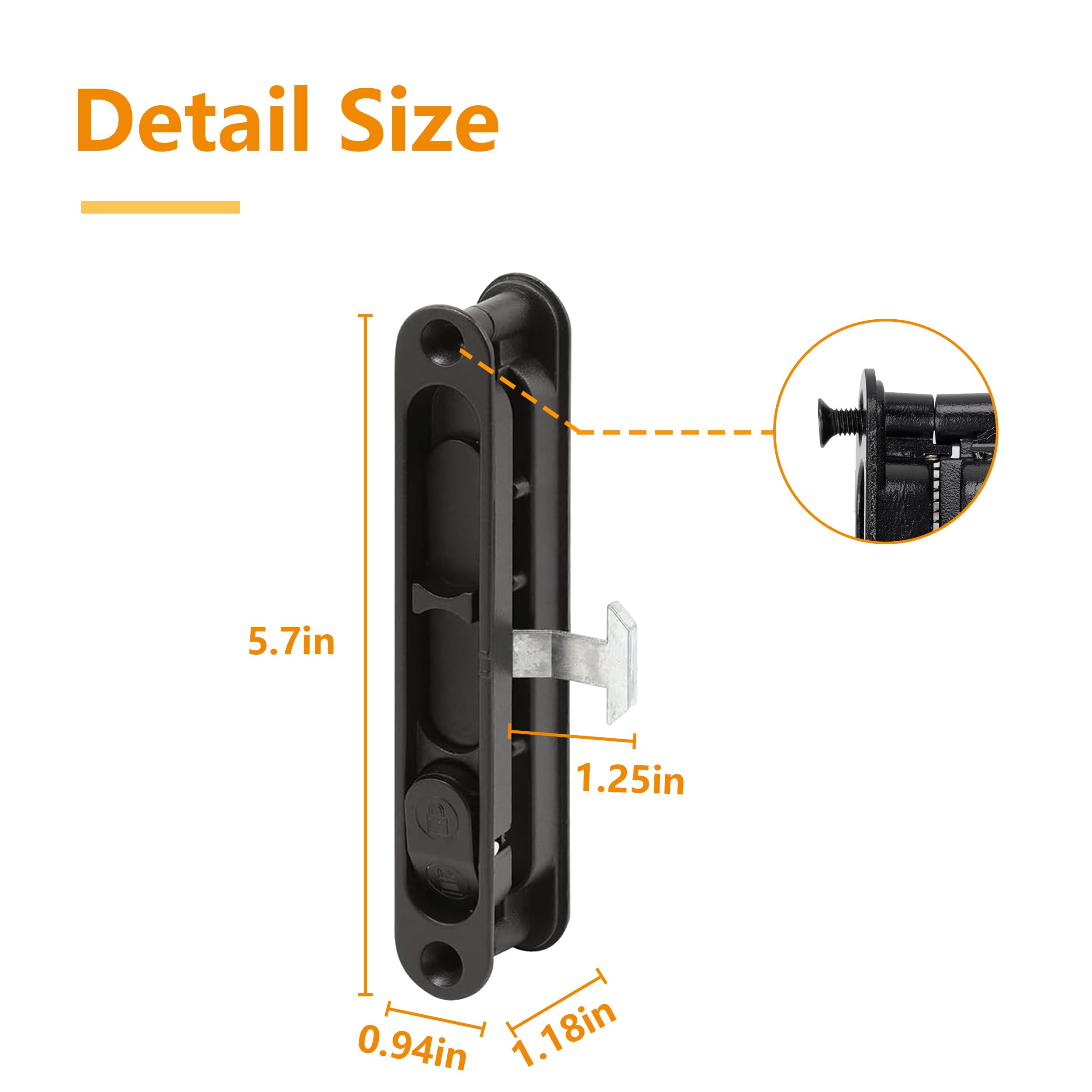 Replace Screen Door Latch - Black Kit -3