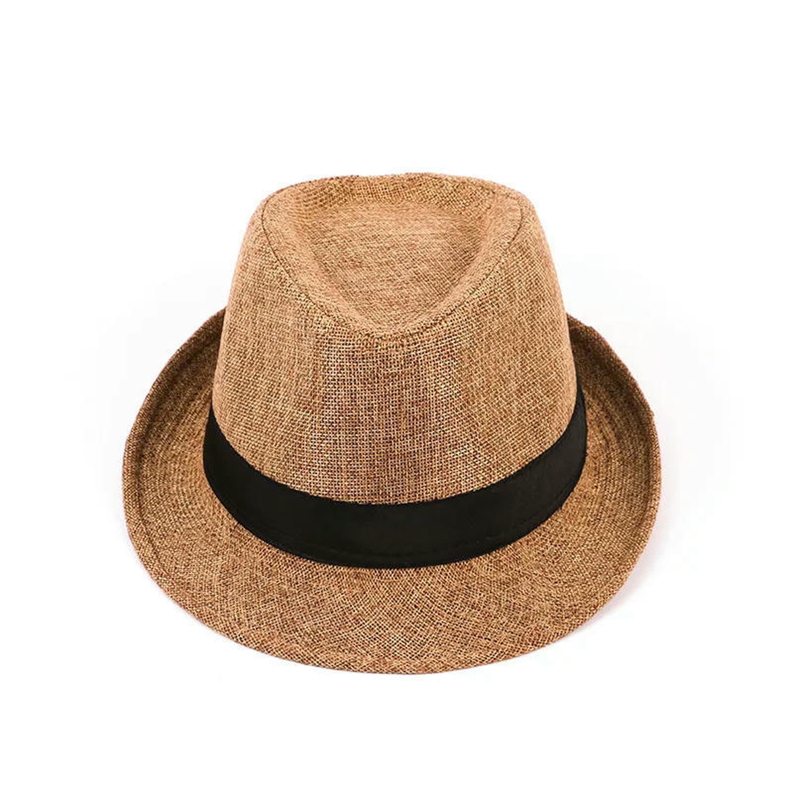 Chapeau Seau Casquette Fedora À Bord Court, Protection Solaire, D'extérieur pour Mariage D'été, Hommes Et Femmes, Style Classique Tarte Au Porc, Paquet De 20 100, 100-kaki Noir-Paquet D