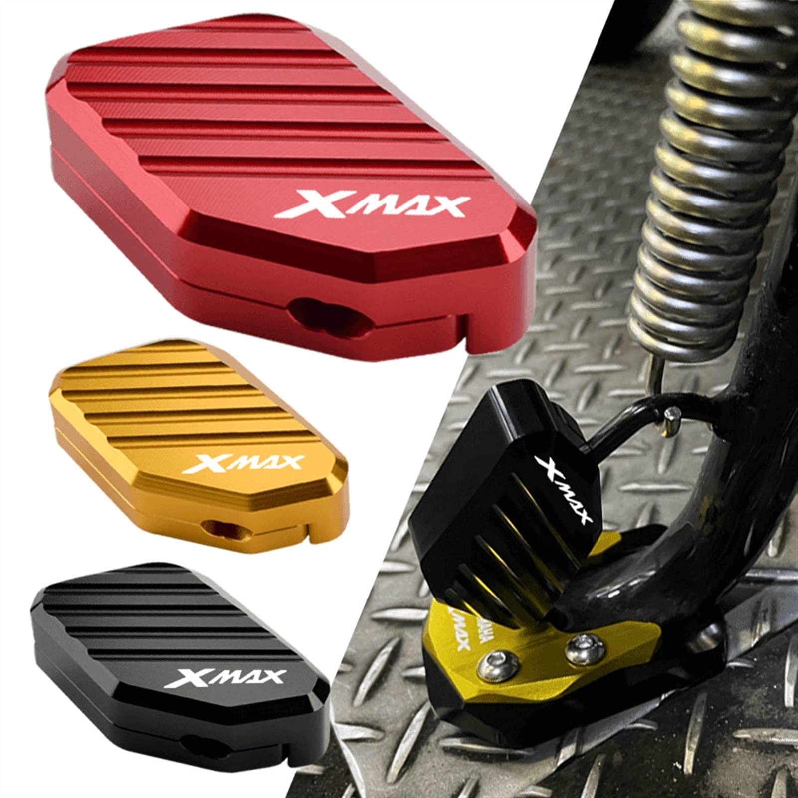 TYUHAW Moto Cavalletti Moto Cavalletto Cavalletto Laterale Estensione Ingranditore Pad Staffa Laterale Accessori per Yamaha Xmax X-Max 125 250 300 400 XMAX250 (Color : Main Support Pad B