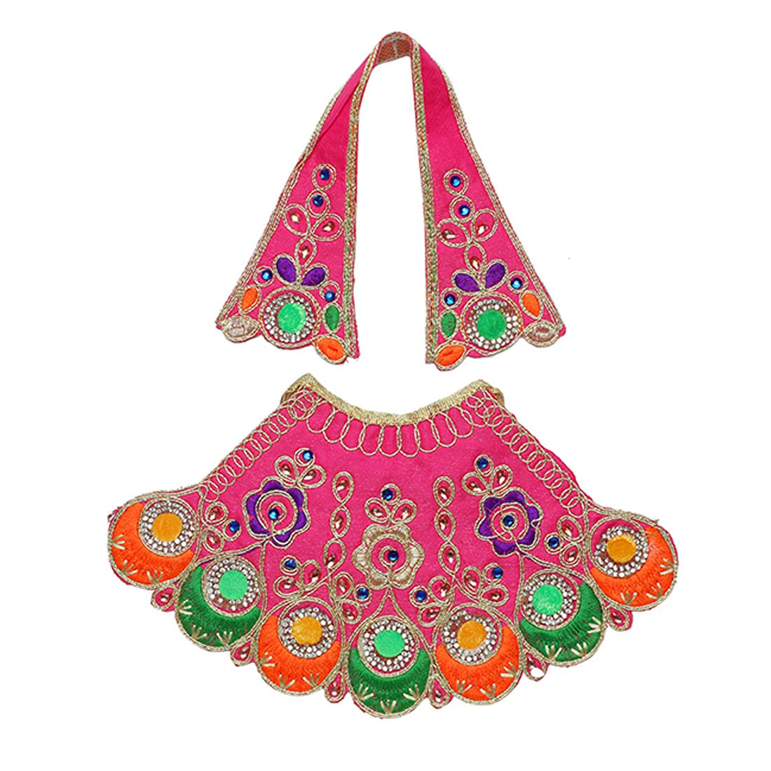 Aditri Creation Pink Laxmi Durga Devi MATA Dress poshak vastra Cloth lehanga Chunari Puja Item for Idol Statues (Size :- 5")