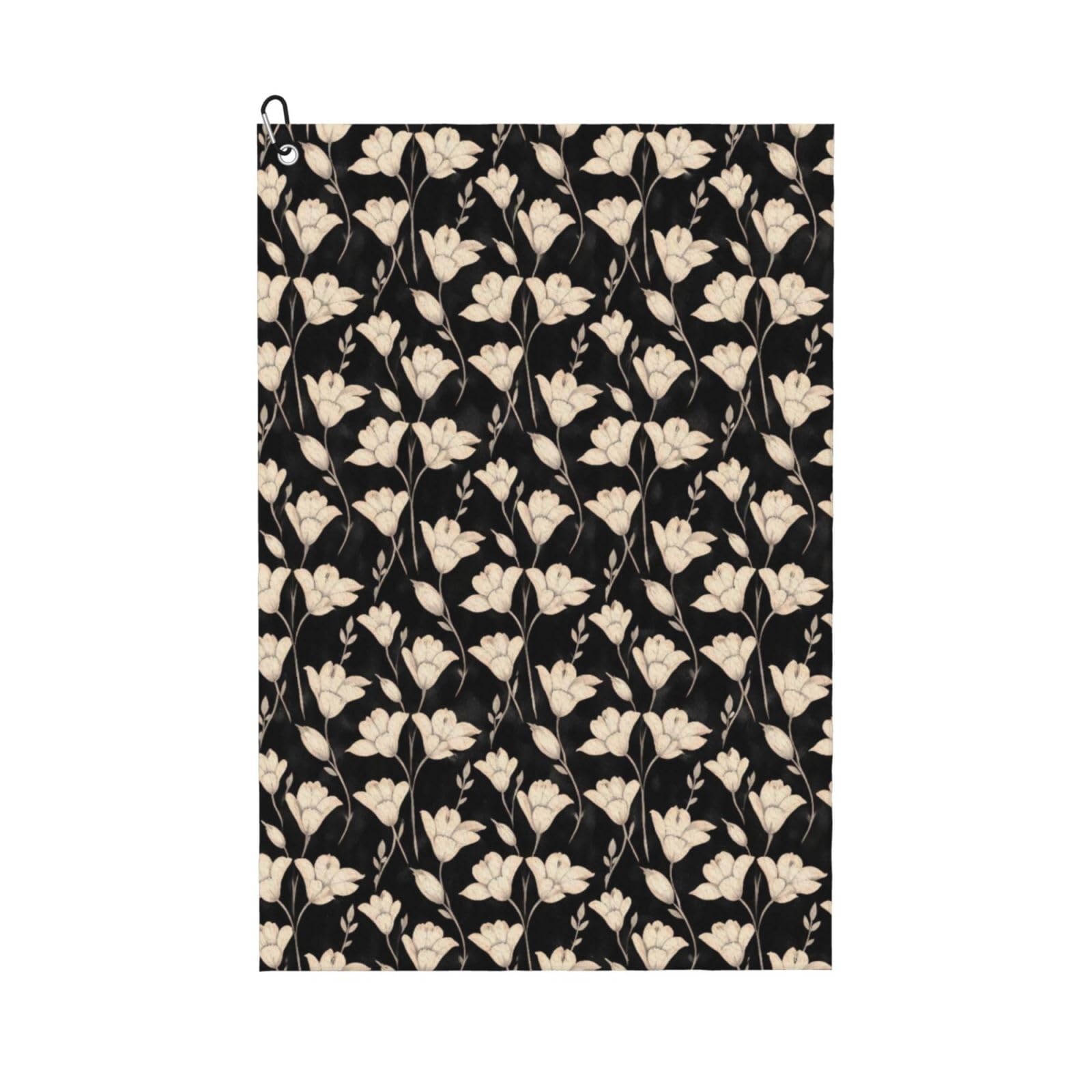 Oudrspo Elegant and Retro Aesthetic Floral Multi-Functional Golf Towel | Absorbent Quick Drying 16x24in