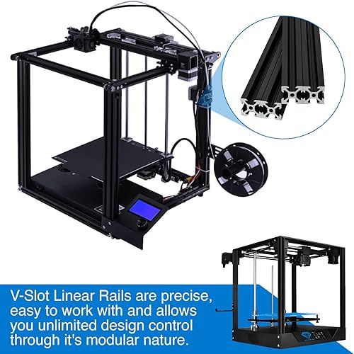 Miniatura 5 de 4 piezas de 19.685in 2020 V estándar europeo anodizado perfil de aluminio negro anodizado para impresora 3D y máquina CNC