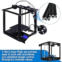 Vista 4 de Extrusión de Aluminio 2020 V, 4 Piezas 350mm Perfil de Aluminio Extruido Anodizado Estándar Europeo Riel Lineal para Proyectos DIY de Impresora 3D