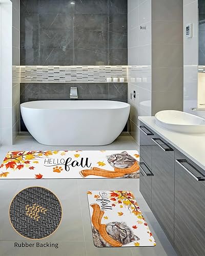 Miniatura 10 de Tapete de baño de animales de Acción de Gracias para bañera, antideslizante, de secado rápido y absorbente, tierra de diatomeas, fregadero de ducha