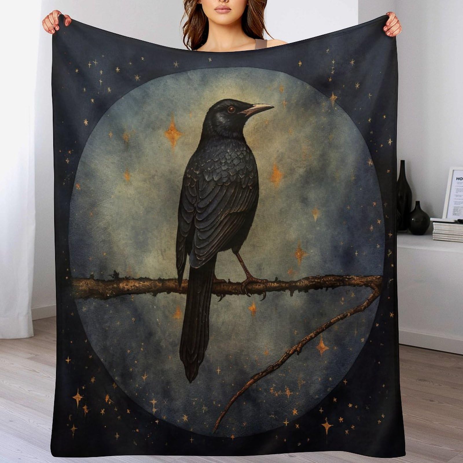 Couverture oiseau 3D haut de gamme en flanelle de luxe pour couvre-lit