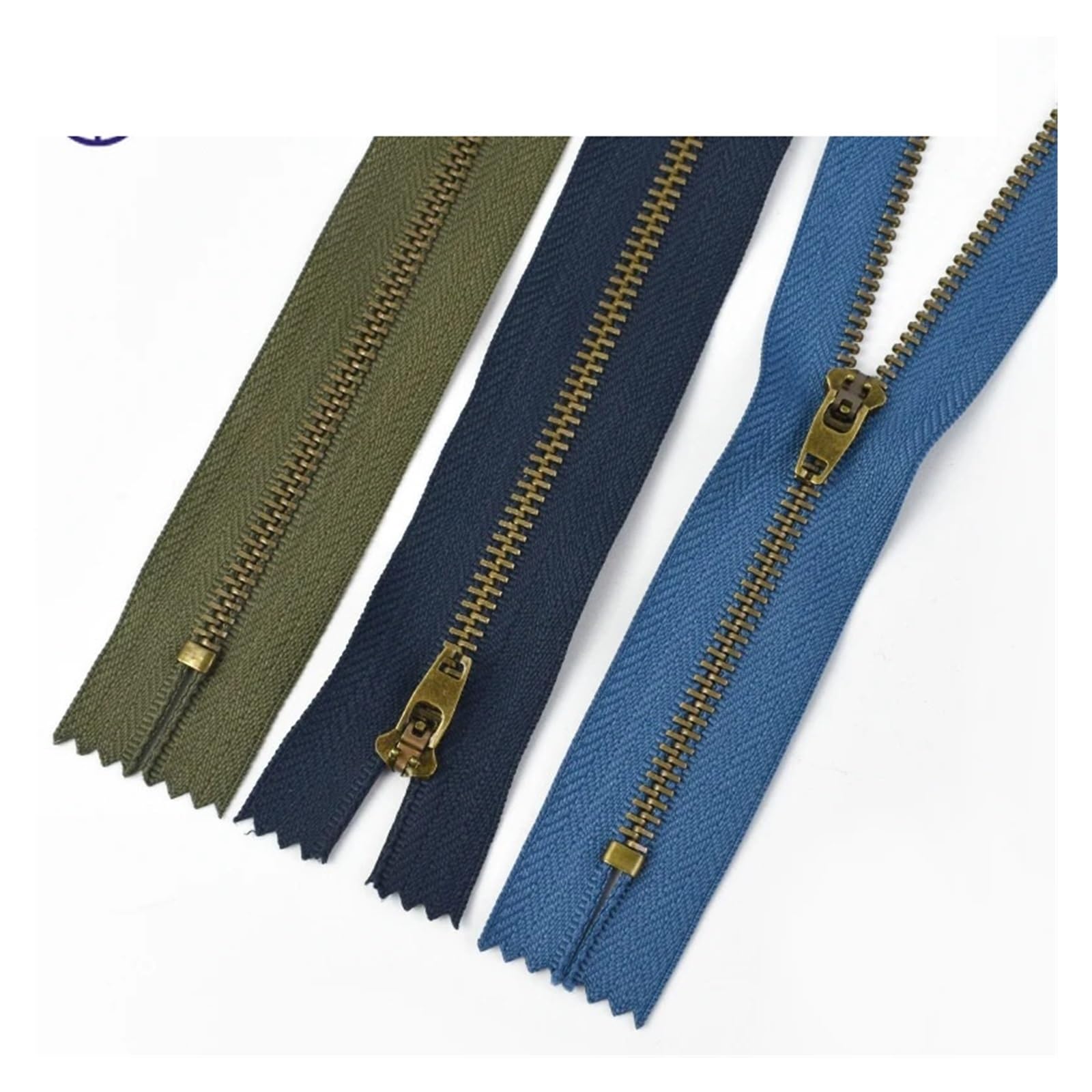 5 szt. 4 # 10/13/15/18 cm zamknięcia metalowy zamek błyskawiczny automatyczna blokada łatwa naprawa zamki błyskawiczne na ubrania zamki dekoracyjne zestaw do szycia akcesoria (ciemnozielony, 13 cm)
