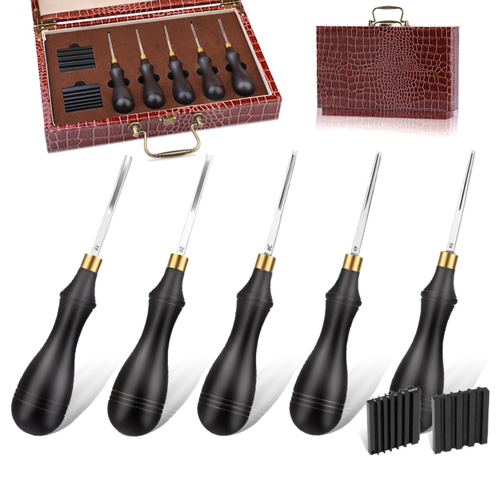 carotoe Edges Tool Set Leather Edges Skiving Tool Leather Skiving Beveler Trimmer with Handle Trimmer Craft for Craft