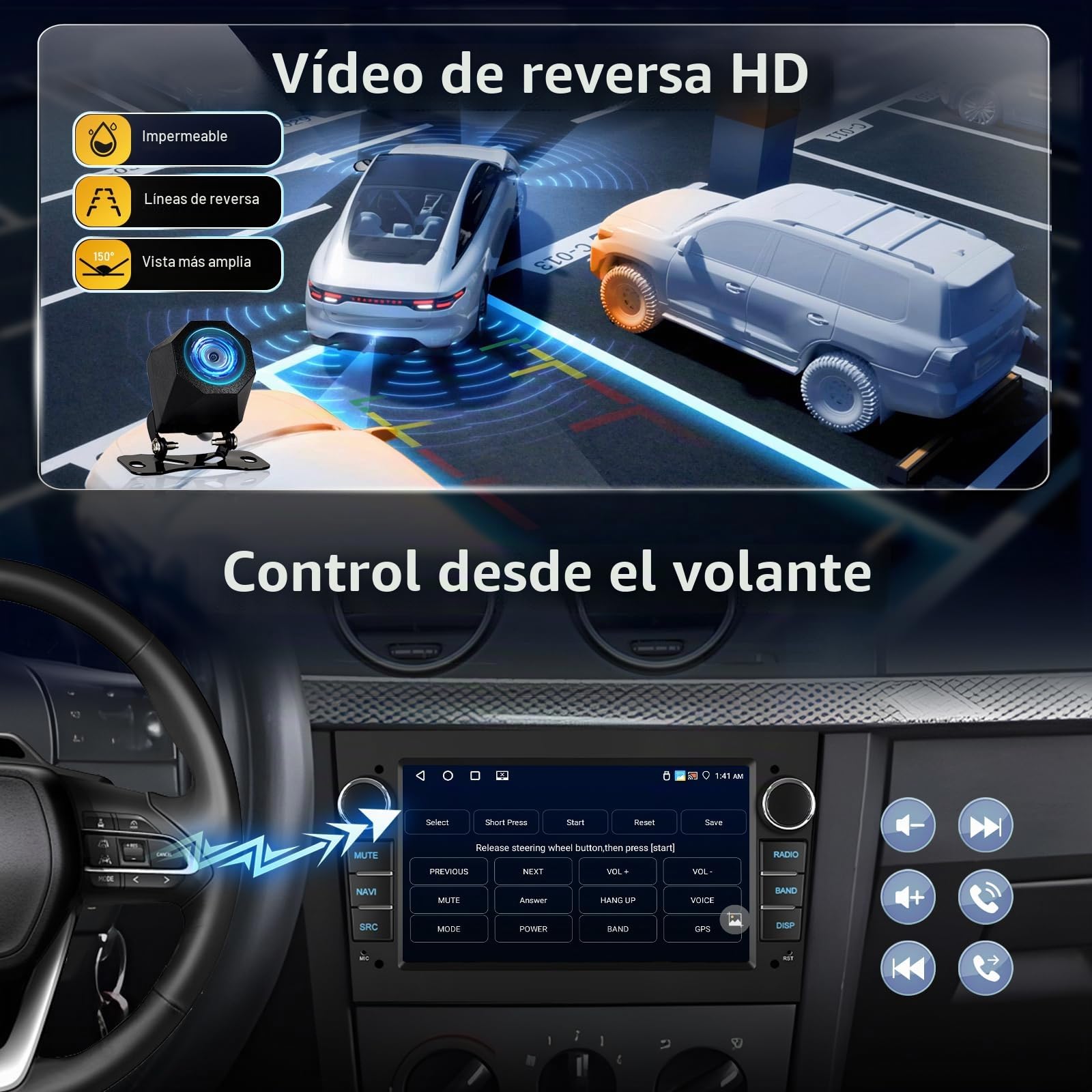 Radio de Coche Android para Opel Corsa D, Astra H, Zafira B, Meriva A/B, Vivaro, Combo, Tigra TwinTop, CarPlay Android Auto inalámbrico, GPS, DSP, WiFi, Plug & Play + Cámara Trasera