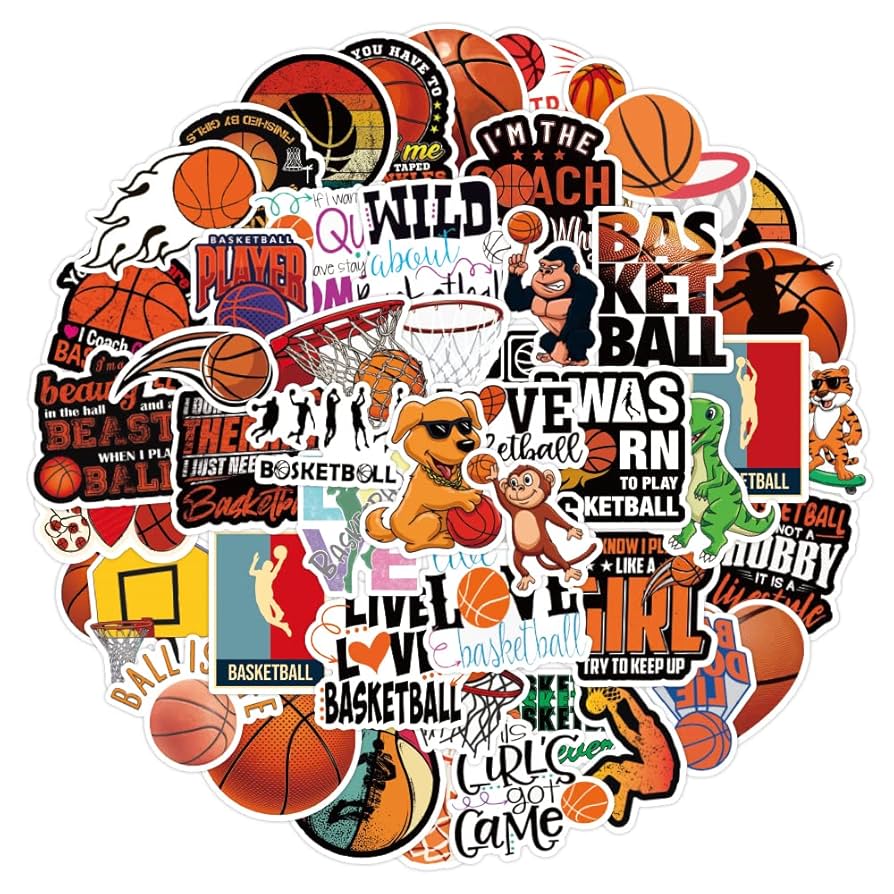 Amazon.co.jp: 50枚 バスケットボールステッカーセット 防水