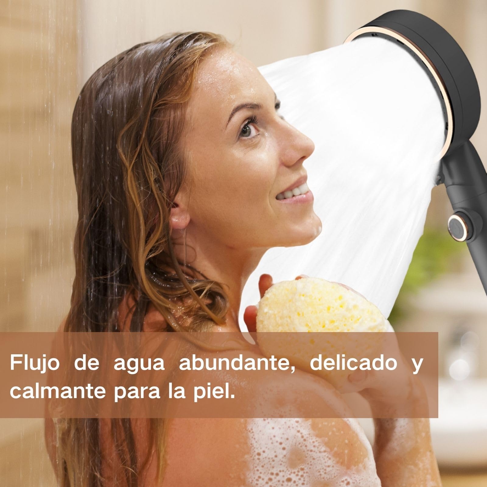 Soffione per Doccia, Soffione per Doccia con Filtro Regolabile a Tre Posizioni, Testina Doccia ad Alta Pressione, Doccia a Pioggia con Risparmio Idrico, Pulsante di Arresto Istantaneo, Argentato