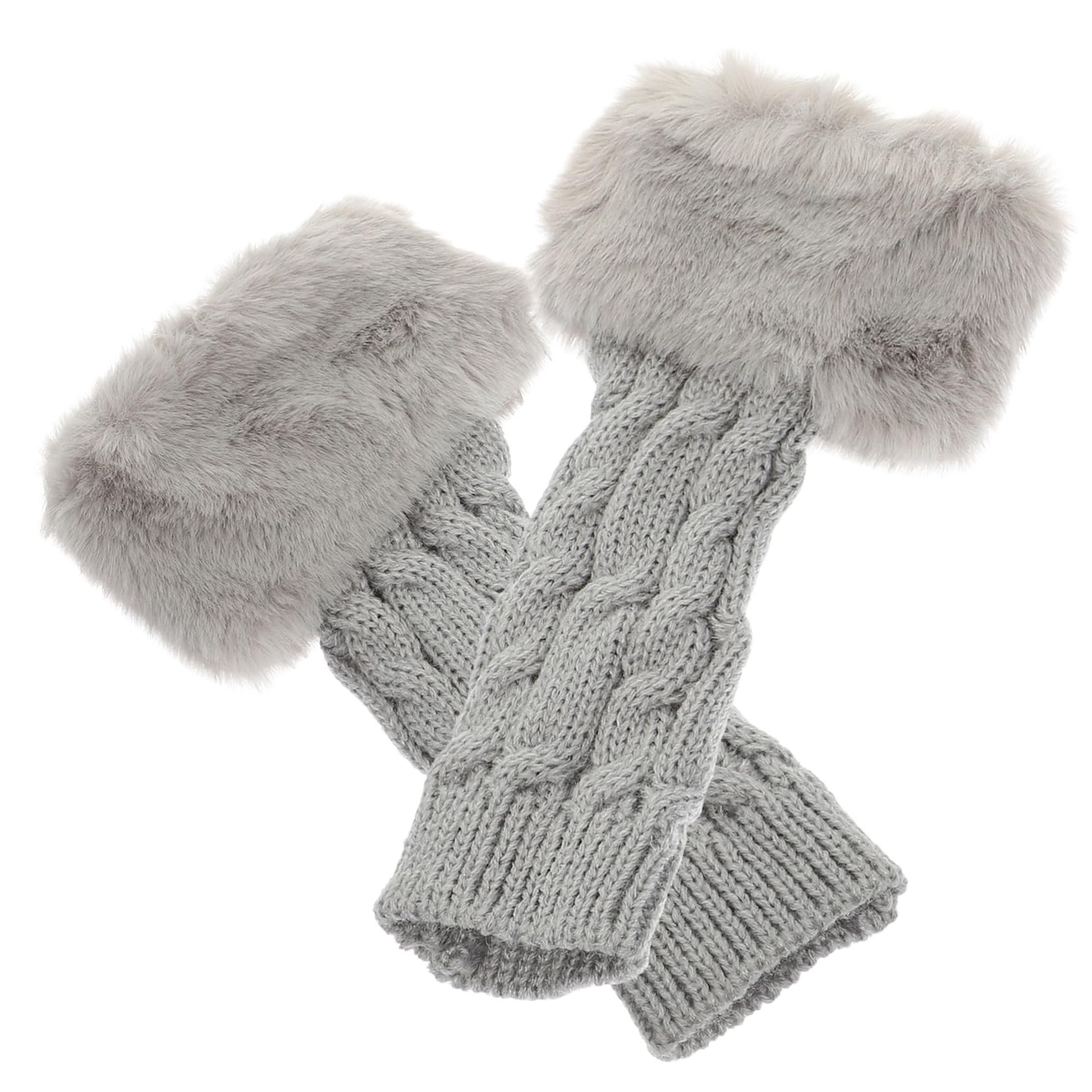 Didiseaon Warm Half-finger Gloves for Men Knit Open Finger Sleeves Winter Arm Warmers