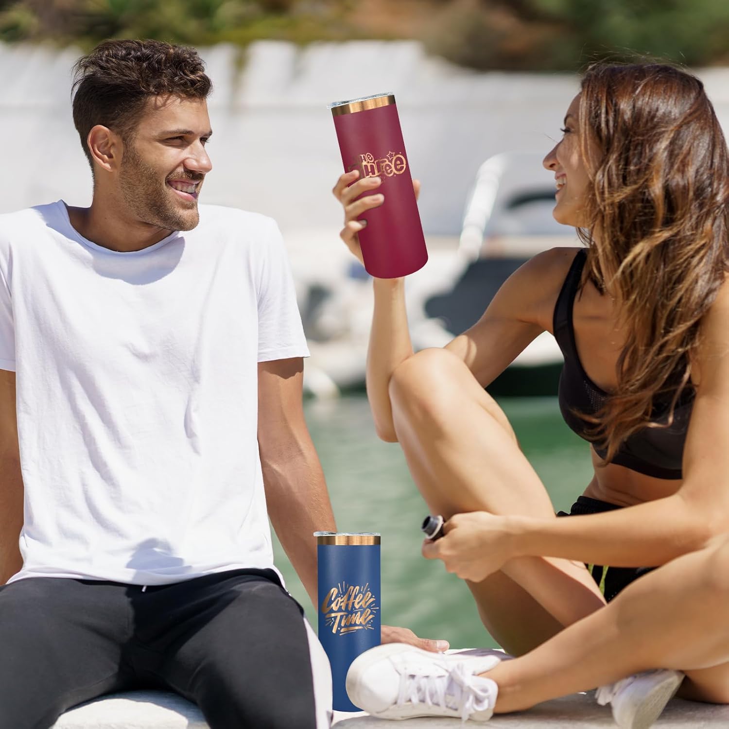 20 oz Skinny Tumblers Bulk, Stainless Steel Insulated Tumbler with Lids and Straws, Slim Double Wall Powder Coated Travel Coffee Mugs, Reusable Cup for Hot and Cold Drinks (Red,1 pack) - Image 7