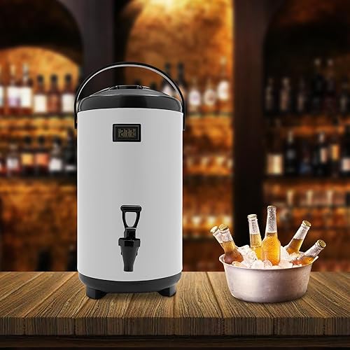 Miniatura 4 de Dispensador de bebidas calientes, dispensador de bebidas con aislamiento de acero inoxidable de 12 L, dispensador de bebidas frías y calientes con