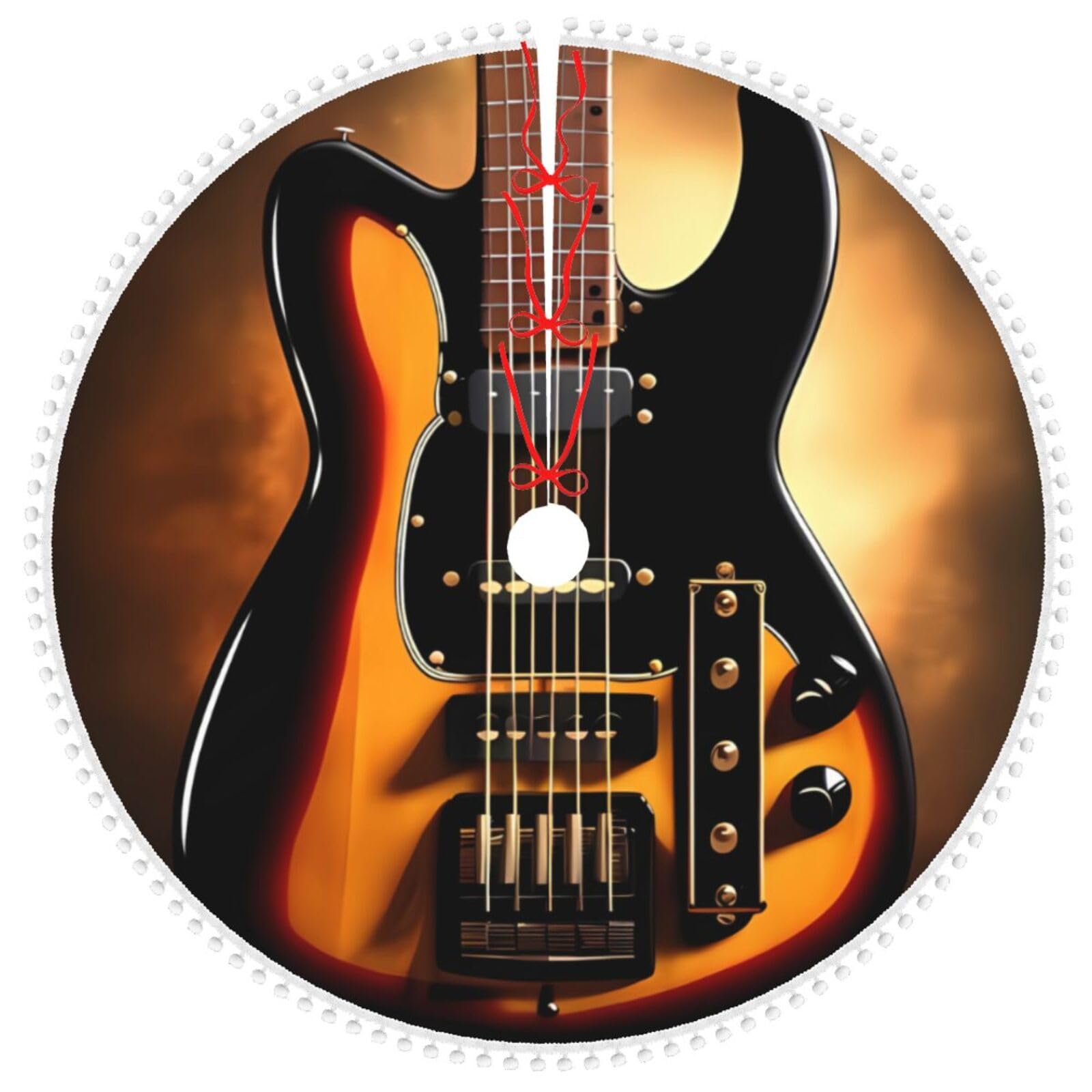 Jupe de sapin de Noël guitare instrumentale tapis double couche 122cm