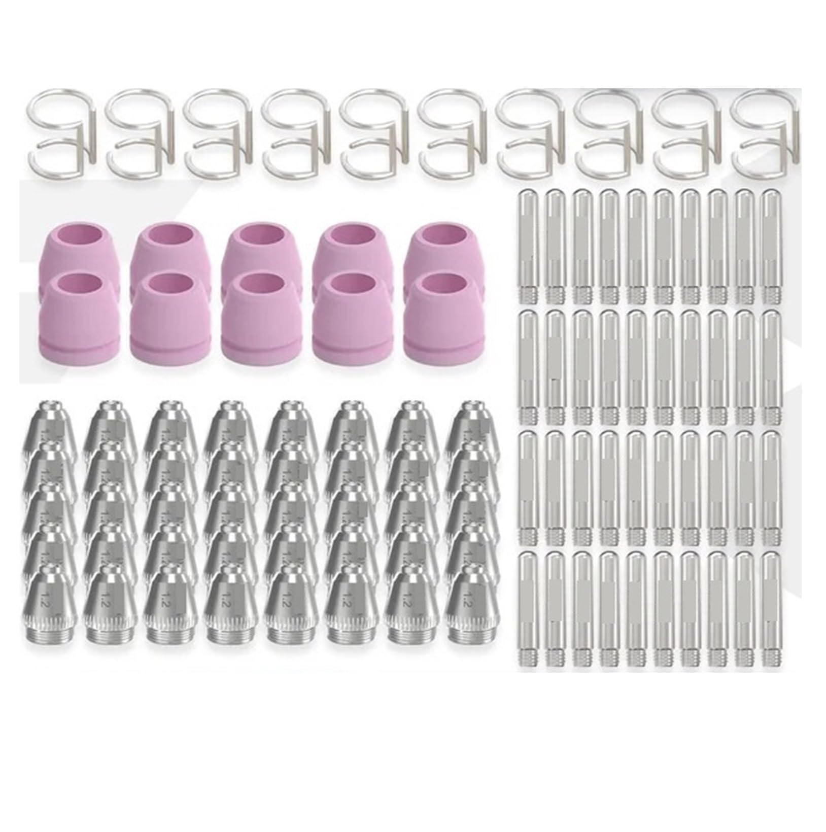 ZagYing Consumable Kits for Plasma Cutting SG55 AG60 WSD60 26/60/100 Pieces, electrodes, Cups, Tips, Spacer, Guide, Plasma Cutting Torch