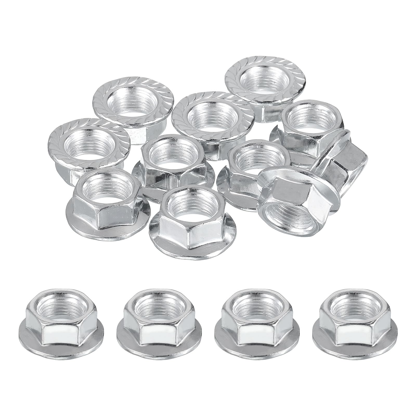 PATIKIL M12x1mm Serrated Flange Hex Lock Nuts