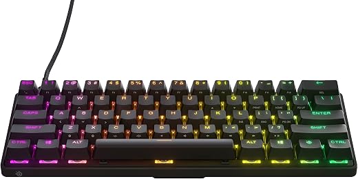 SteelSeries New Apex Pro Mini Mechanical Gaming Keyboard World Fastest Keyboard Adjustable Actuation Compact 60% Form Factor RGB PBT Keycaps USB-C,…