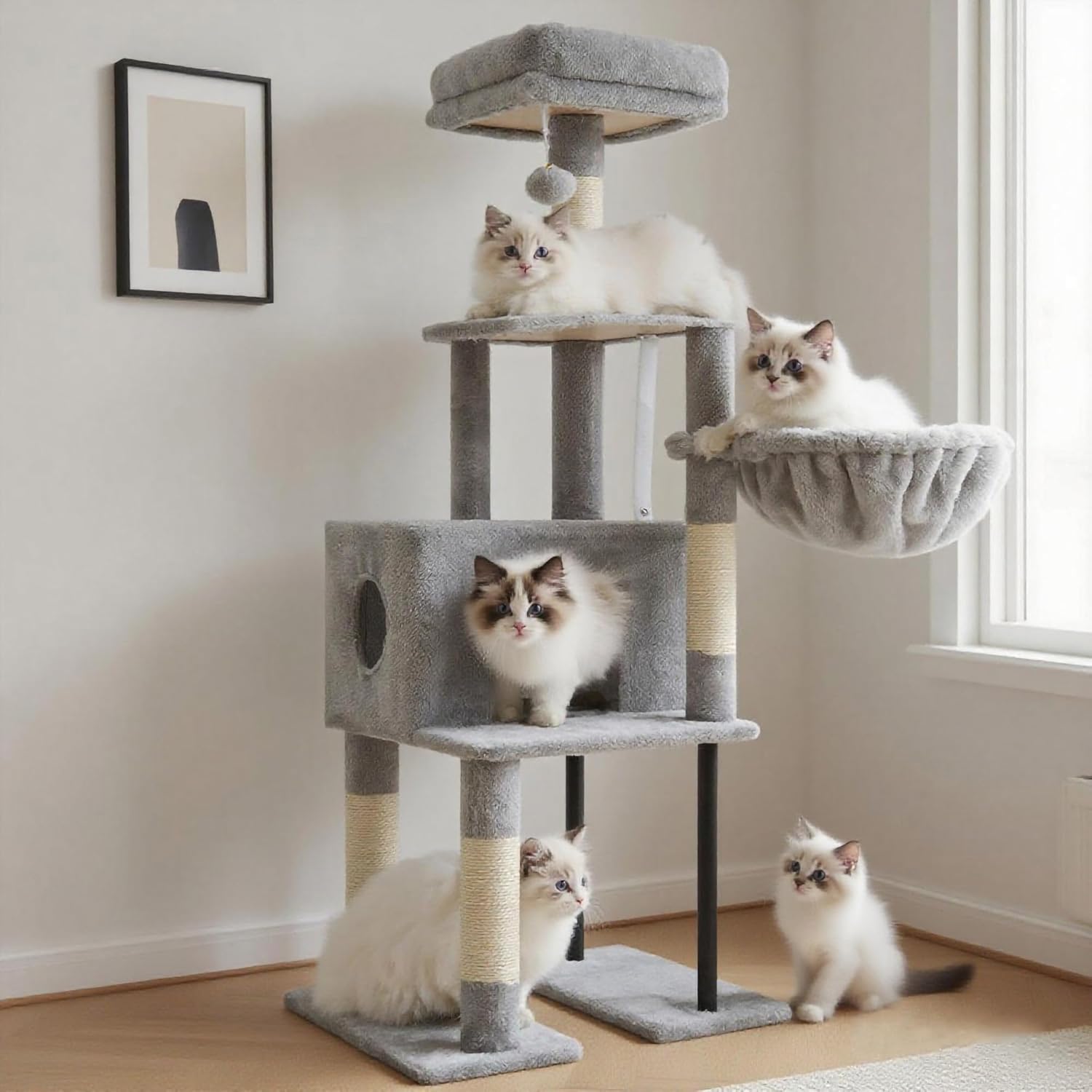 Heybly Cat Tree, 49.2 Inches Cat...