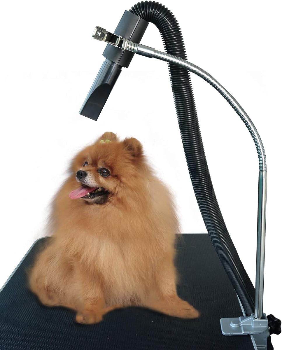 Dog Pet Grooming Table Hair Dryer Stand Hose Tube Holder Hands-Free Stainless Steel Groomers Adjustable Third Arm with Clamp