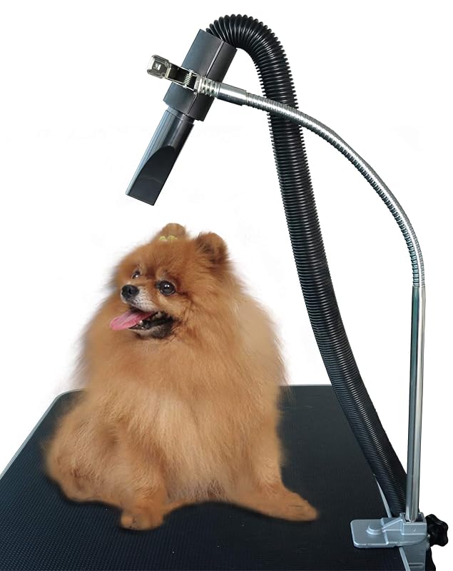 Suporte para Mangueira de Secador Pet em Aço Inoxidável SHELANDY para Mesa de Tosa, Prata