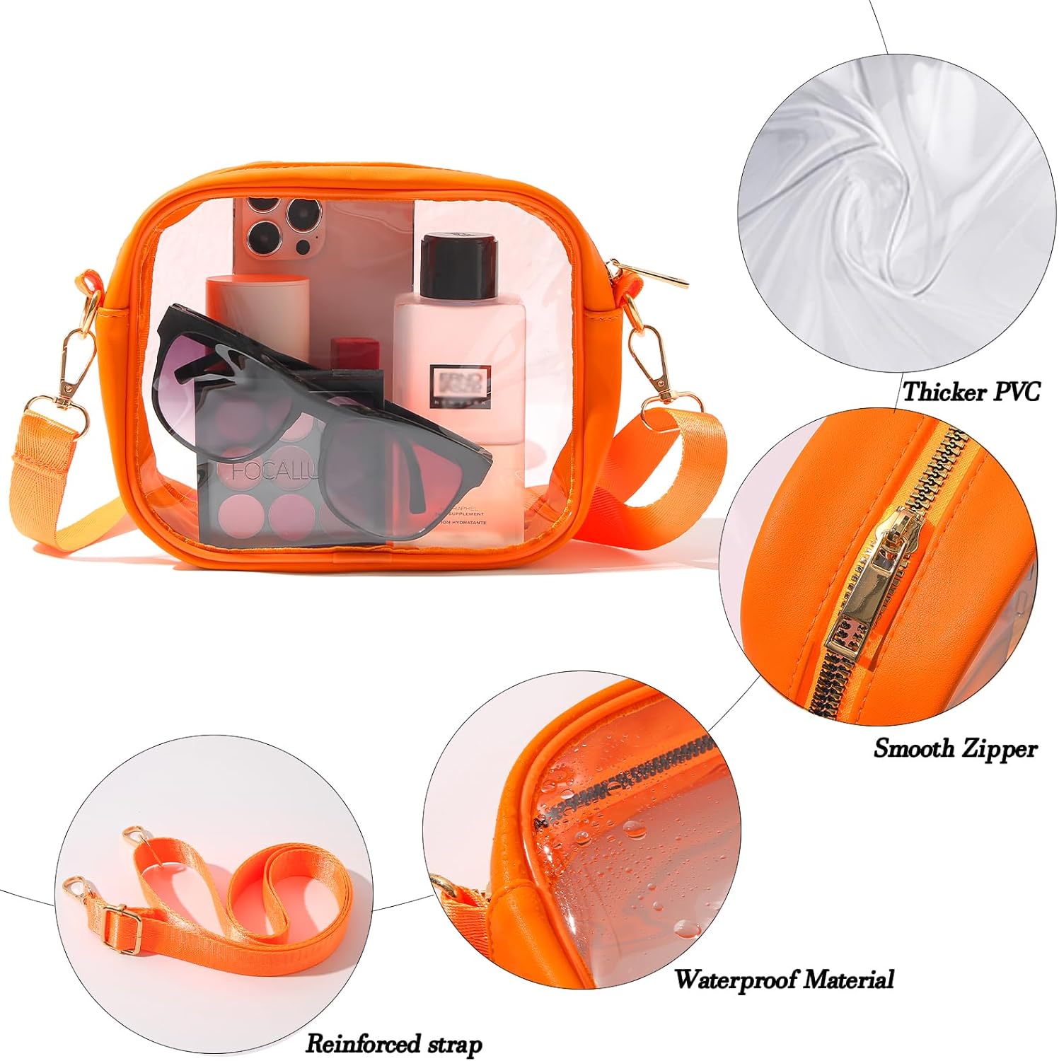 TOBVZOO Clear Bag Stadium Approved, Crossbody Transparent Bag for Concerts Sports Events, Purses for Men & Women - Image 5