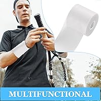 Vista 4 de Nuanchu Cinta atlética previa a la envoltura de 30 yardas, cinta de espuma atlética para cabello, fútbol, deportes, muñecas, codos, rodillas y Blanco