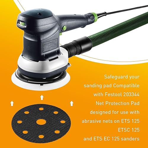 Miniatura 4 de 203344 Almohadilla de protección de red de lijado de 5 pulgadas compatible con Festool Lijadora Pulido 125, ES 125, ETS 125, ETSC 125, ETS EC 125,